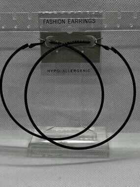 3For$20 Fashion Earrings Black Large Hoop Earrings